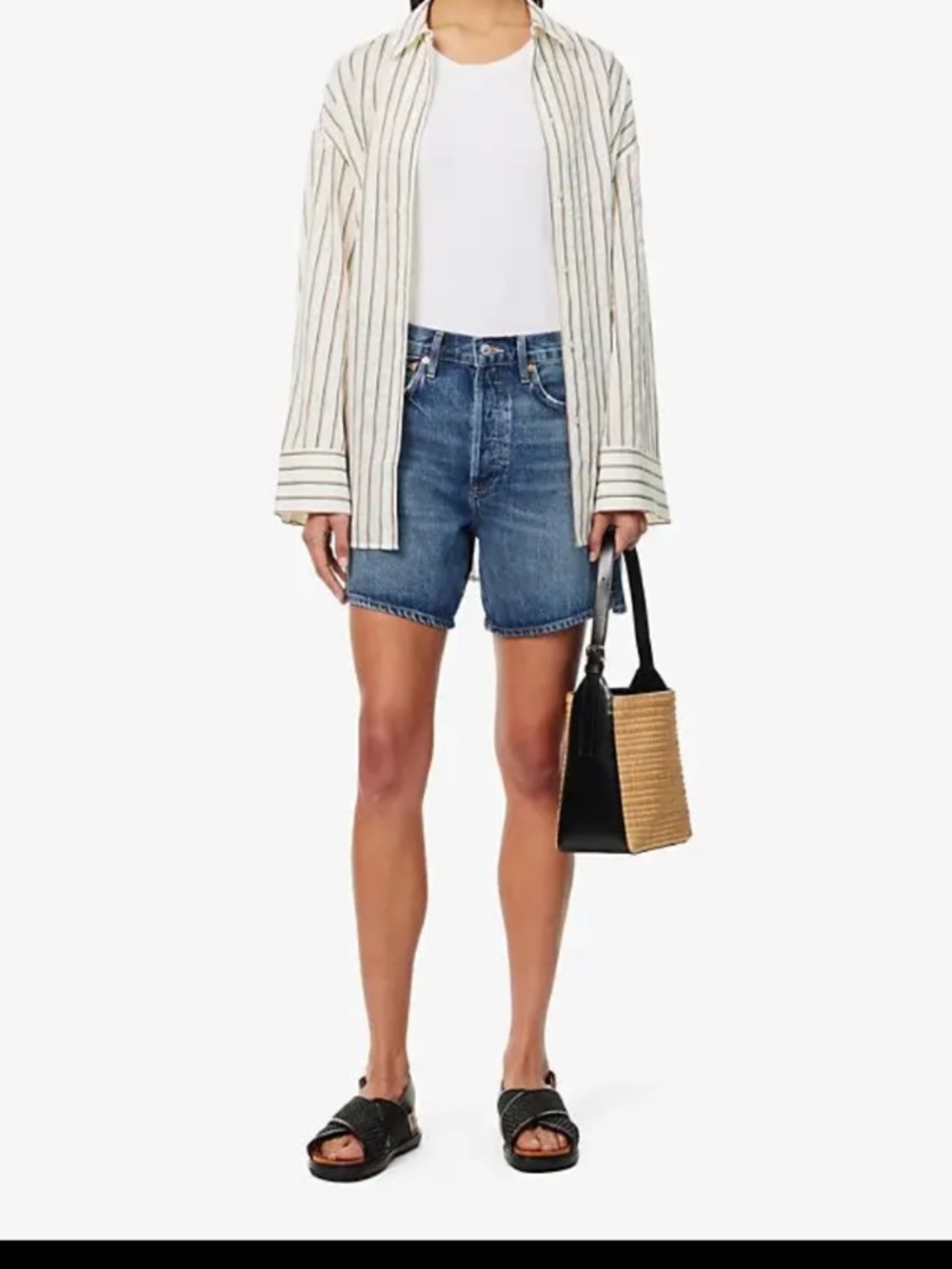 Citizens Of Humanity Mid-Length Denim Shorts in Blue